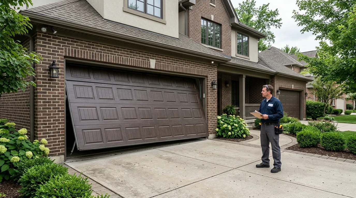 Garage door detail illustrating how coppell's heat and older seals wear down your garage door