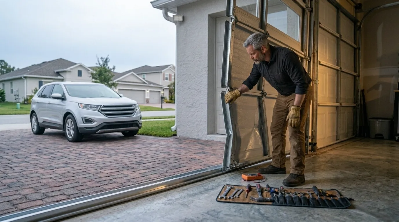 Off-Track Garage Door Repair for Lantana Homes in Coppell