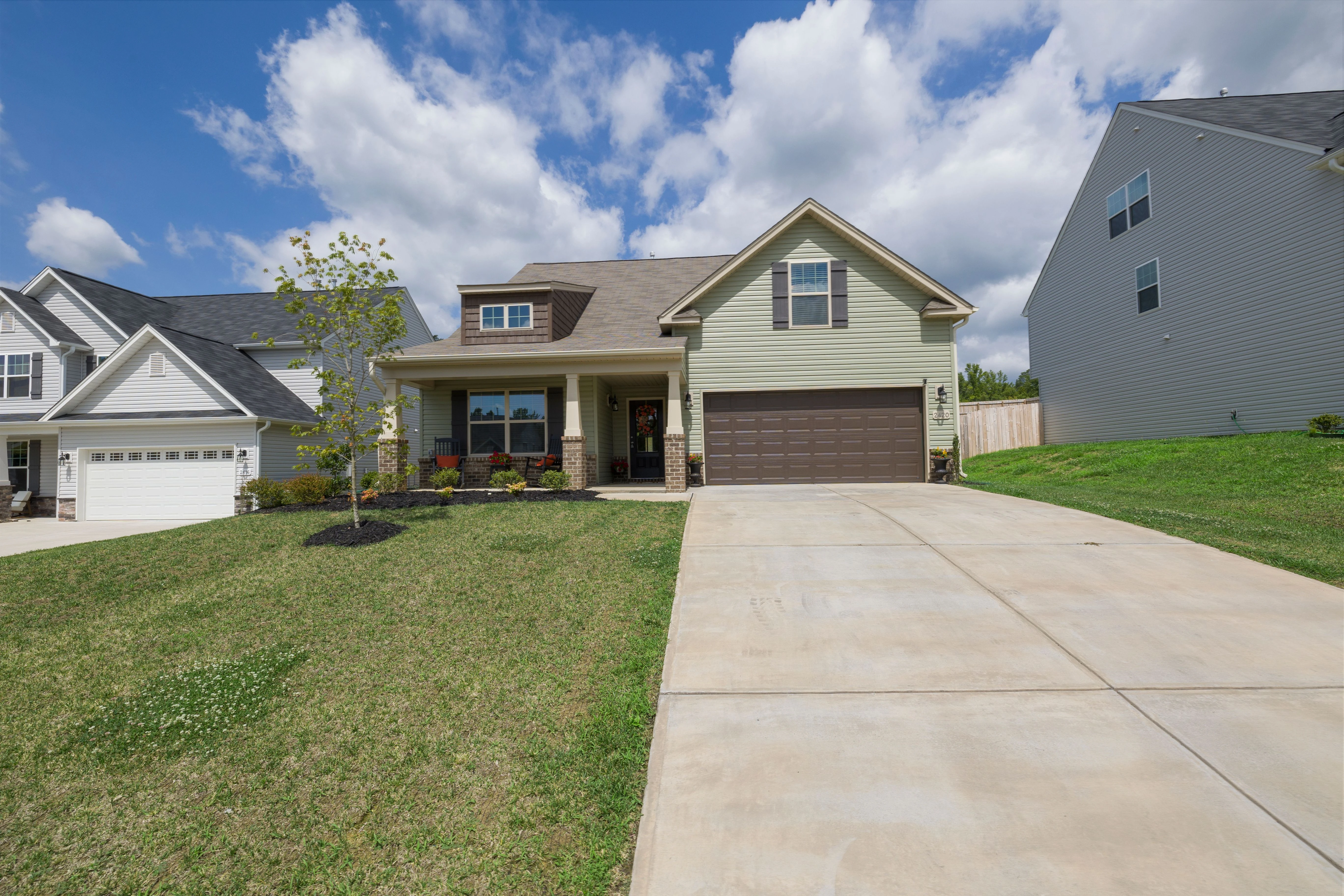 1990s Coppell Texas suburban home with attached garage